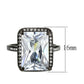MATK3794 - IP Black (Ion Plating) Stainless Steel Ring with AAA Grade CZ in Clear