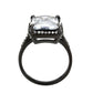MATK3794 - IP Black (Ion Plating) Stainless Steel Ring with AAA Grade CZ in Clear