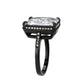 MATK3794 - IP Black (Ion Plating) Stainless Steel Ring with AAA Grade CZ in Clear