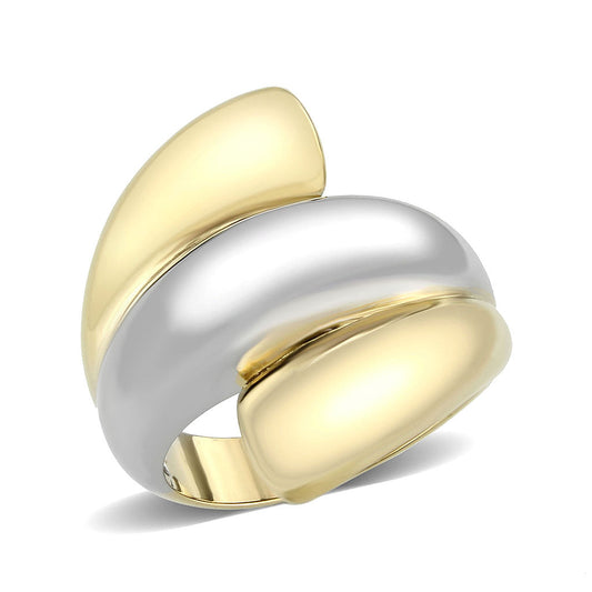 MATK3796 - Two Tone IP Gold (Ion Plating) Stainless Steel Ring with NoStone in No Stone