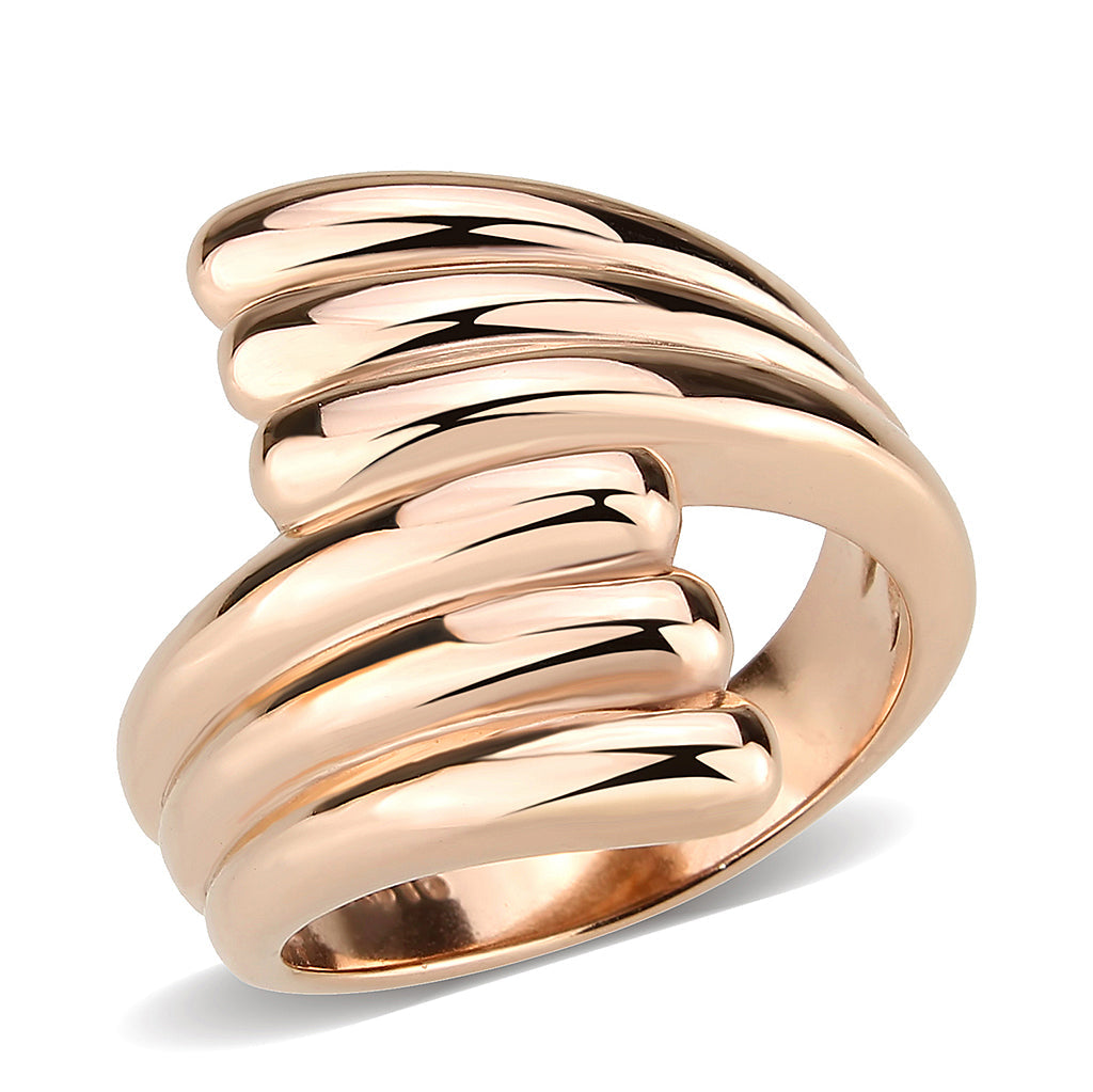 MATK3800 - IP Rose Gold(Ion Plating) Stainless Steel Ring with NoStone in No Stone