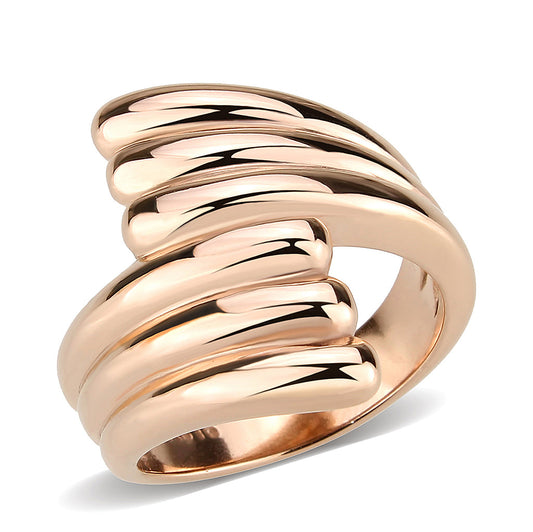 MATK3800 - IP Rose Gold(Ion Plating) Stainless Steel Ring with NoStone in No Stone