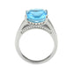 MATK3807 - High polished (no plating) Stainless Steel Ring with Synthetic in SeaBlue