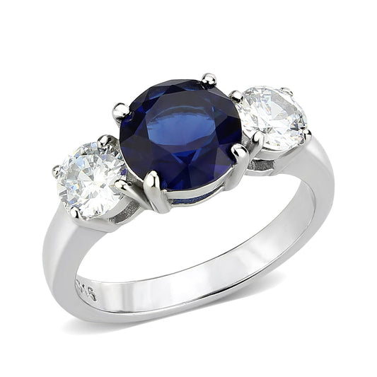 MATK3808 - High polished (no plating) Stainless Steel Ring with Synthetic in Montana