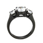 MATK3809 - IP Black (Ion Plating) Stainless Steel Ring with AAA Grade CZ in Clear