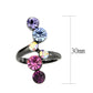 MATK3810 - IP Black (Ion Plating) Stainless Steel Ring with Top Grade Crystal in MultiColor