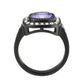 MATK3811 - IP Black (Ion Plating) Stainless Steel Ring with AAA Grade CZ in Amethyst