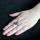 MATK3811 - IP Black (Ion Plating) Stainless Steel Ring with AAA Grade CZ in Amethyst