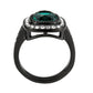 MATK3812 - IP Black (Ion Plating) Stainless Steel Ring with Synthetic in Blue Zircon