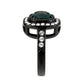 MATK3812 - IP Black (Ion Plating) Stainless Steel Ring with Synthetic in Blue Zircon