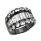 MATK3813 - IP Black (Ion Plating) Stainless Steel Ring with AAA Grade CZ in Clear