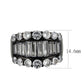 MATK3813 - IP Black (Ion Plating) Stainless Steel Ring with AAA Grade CZ in Clear