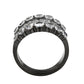 MATK3813 - IP Black (Ion Plating) Stainless Steel Ring with AAA Grade CZ in Clear