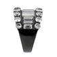 MATK3813 - IP Black (Ion Plating) Stainless Steel Ring with AAA Grade CZ in Clear