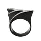 MATK3814 - Two Tone IP Black (Ion Plating) Stainless Steel Ring with Top Grade Crystal in Clear