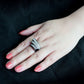MATK3814 - Two Tone IP Black (Ion Plating) Stainless Steel Ring with Top Grade Crystal in Clear