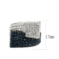 MATK3815 - Two Tone IP Black (Ion Plating) Stainless Steel Ring with Top Grade Crystal in MultiColor