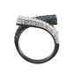 MATK3815 - Two Tone IP Black (Ion Plating) Stainless Steel Ring with Top Grade Crystal in MultiColor
