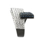 MATK3815 - Two Tone IP Black (Ion Plating) Stainless Steel Ring with Top Grade Crystal in MultiColor