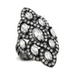 MATK3816 - IP Black (Ion Plating) Stainless Steel Ring with AAA Grade CZ in Clear