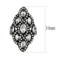MATK3816 - IP Black (Ion Plating) Stainless Steel Ring with AAA Grade CZ in Clear