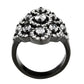 MATK3816 - IP Black (Ion Plating) Stainless Steel Ring with AAA Grade CZ in Clear