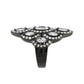 MATK3816 - IP Black (Ion Plating) Stainless Steel Ring with AAA Grade CZ in Clear