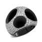 MATK3818 - Two Tone IP Black (Ion Plating) Stainless Steel Ring with AAA Grade CZ in Clear