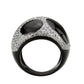 MATK3818 - Two Tone IP Black (Ion Plating) Stainless Steel Ring with AAA Grade CZ in Clear