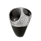 MATK3818 - Two Tone IP Black (Ion Plating) Stainless Steel Ring with AAA Grade CZ in Clear