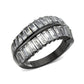 MATK3819 - IP Black (Ion Plating) Stainless Steel Ring with AAA Grade CZ in Clear