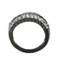 MATK3819 - IP Black (Ion Plating) Stainless Steel Ring with AAA Grade CZ in Clear
