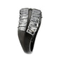 MATK3819 - IP Black (Ion Plating) Stainless Steel Ring with AAA Grade CZ in Clear