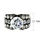 MATK3820 - IP Black (Ion Plating) Stainless Steel Ring with AAA Grade CZ in Clear