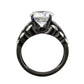 MATK3820 - IP Black (Ion Plating) Stainless Steel Ring with AAA Grade CZ in Clear