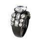 MATK3820 - IP Black (Ion Plating) Stainless Steel Ring with AAA Grade CZ in Clear
