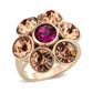 MATK3824 - IP Rose Gold(Ion Plating) Stainless Steel Ring with Top Grade Crystal in MultiColor
