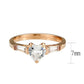MATK3829 - IP Rose Gold(Ion Plating) Stainless Steel Ring with AAA Grade CZ in Clear