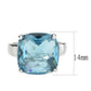 MATK3830 - High polished (no plating) Stainless Steel Ring with Synthetic in SeaBlue