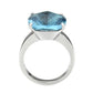 MATK3830 - High polished (no plating) Stainless Steel Ring with Synthetic in SeaBlue