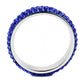 MATK3838 - High polished (no plating) Stainless Steel Ring with Top Grade Crystal  in Sapphire(206)