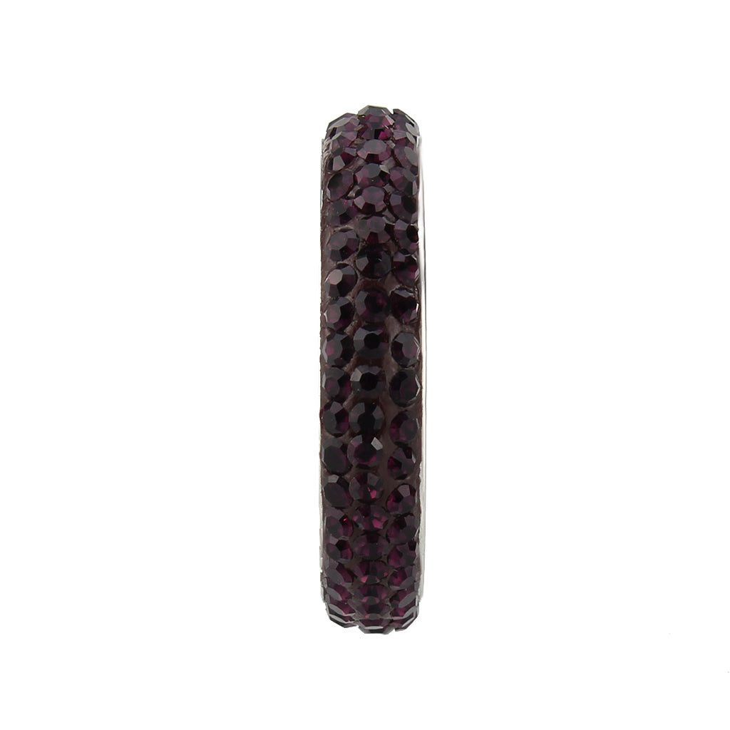 MATK3837 - High polished (no plating) Stainless Steel Ring with Top Grade Crystal  in Amethyst(204)
