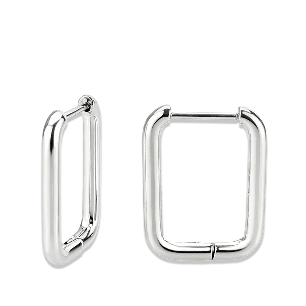 MATK3841 - High Polished Minimalist Stainless Steel Earrings
