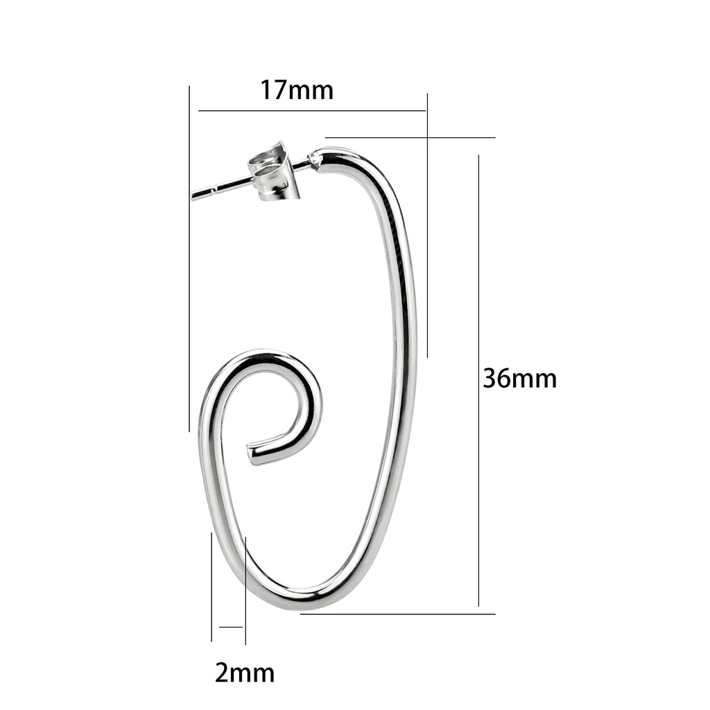 MATK3843 - High Polished Minimalist Stainless Steel Earrings