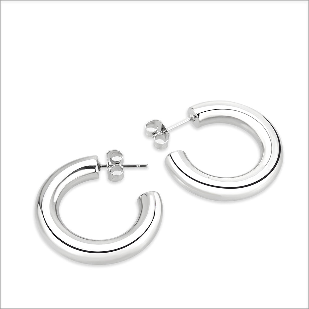 MATK3844 - High Polished Minimalist Stainless Steel Earrings