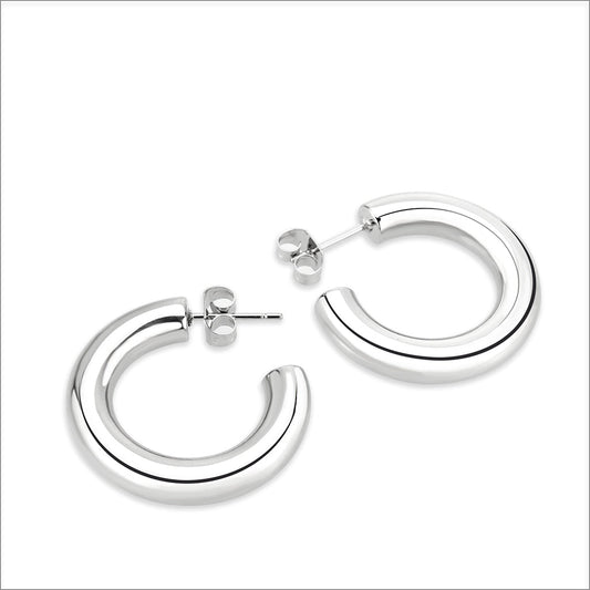 MATK3844 - High Polished Minimalist Stainless Steel Earrings