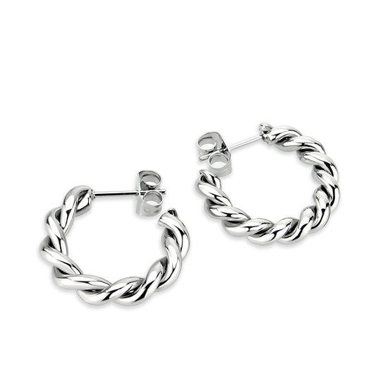 MATK3845 - High Polished Minimalist Stainless Steel Earrings