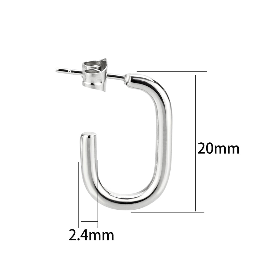 MATK3846 - High Polished Minimalist Stainless Steel Earrings