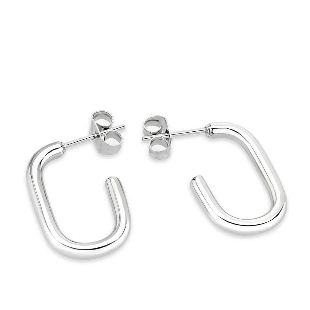 MATK3846 - High Polished Minimalist Stainless Steel Earrings