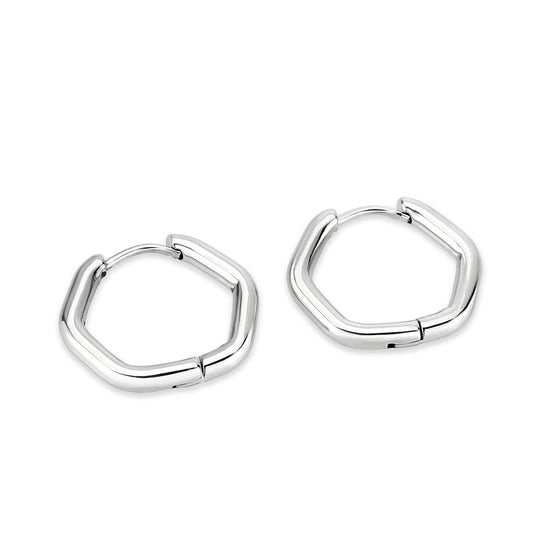 MATK3849 - High Polished Minimalist Stainless Steel Earrings